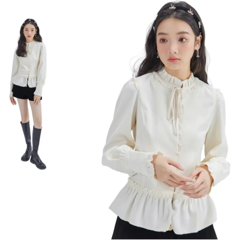 DEAR DEER PUFF Shirt Women's White-3