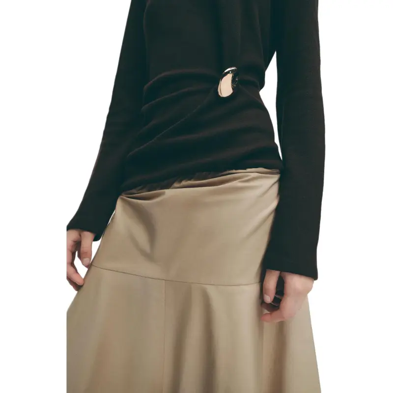 ZARA Long-Sleeved Dresses Women's Beige Brown-2