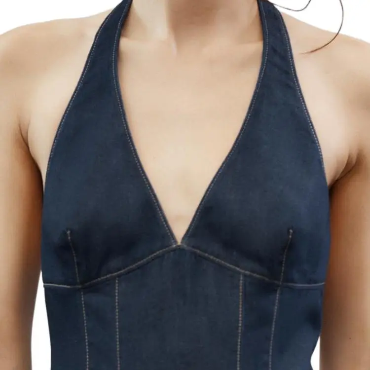 ZARA Slip Dress Women's Deep Indigo-5