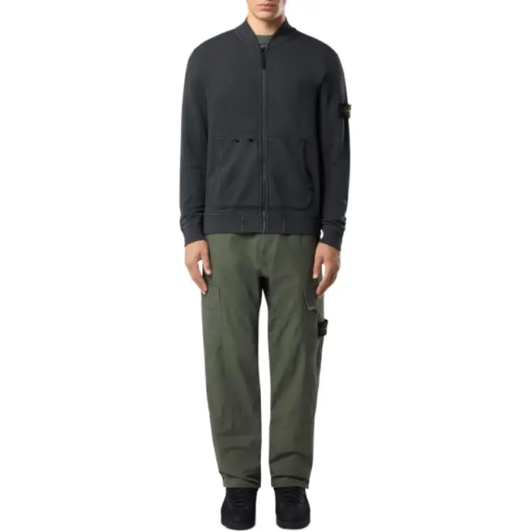 STONE ISLAND Logo Patch Zipped Sweatshirt-3