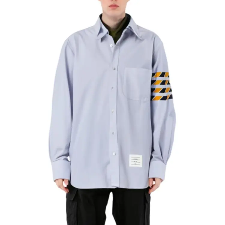 THOM BROWNE Shirts Men Light Blue-4