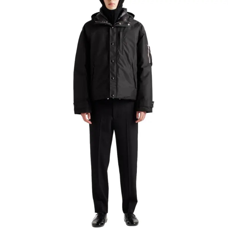 PRADA Buttoned Curved Hem Down Jacket-1
