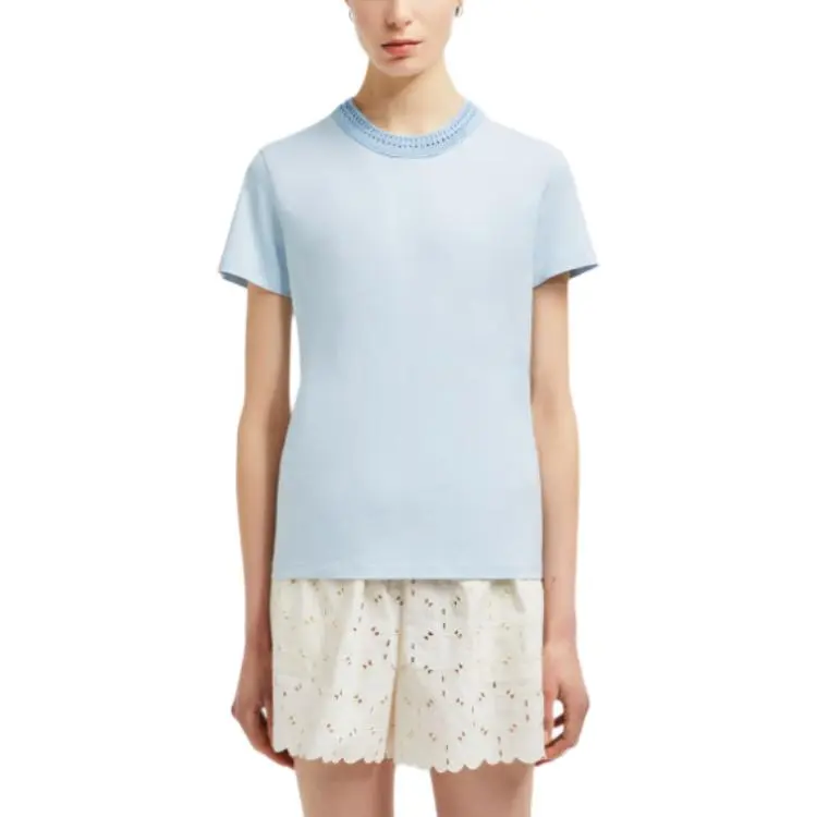 Moncler Crochet detail Cotton T shirt-1