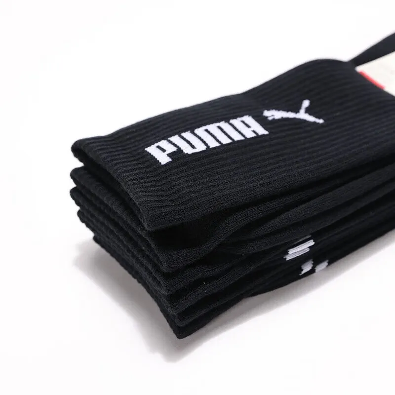 PUMA Mid Calf Socks Unisex 3 Pack Black-1
