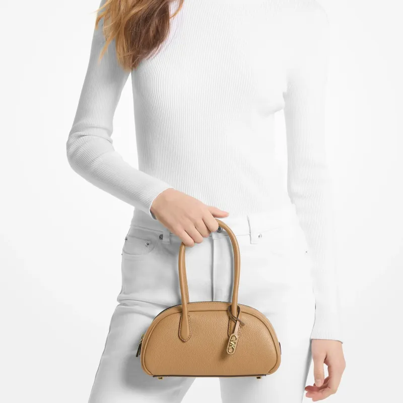 MICHAEL KORS Grain Leather One Shoulder Handbag Women's Beige-3