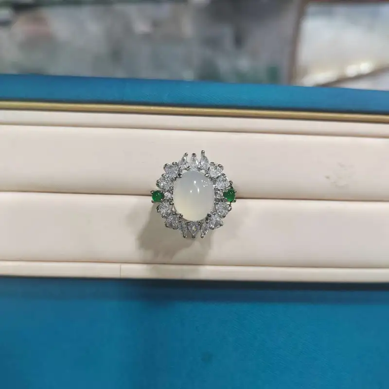 Gifts Chalcedony Jade Rings Women's-10