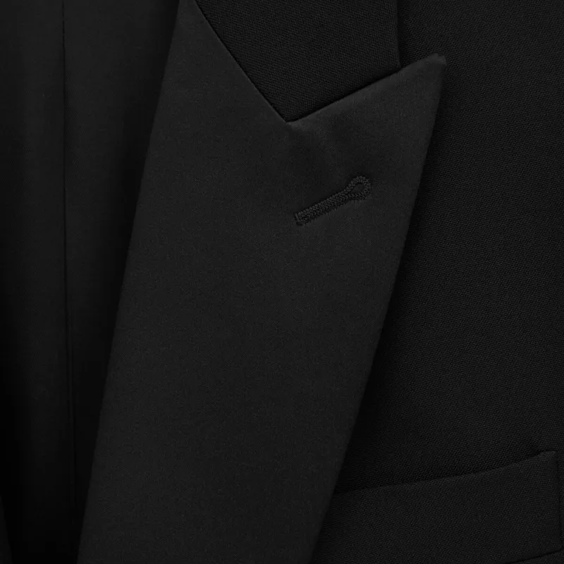 SAINT LAURENT Single Breasted Tuxedo Jacket-4