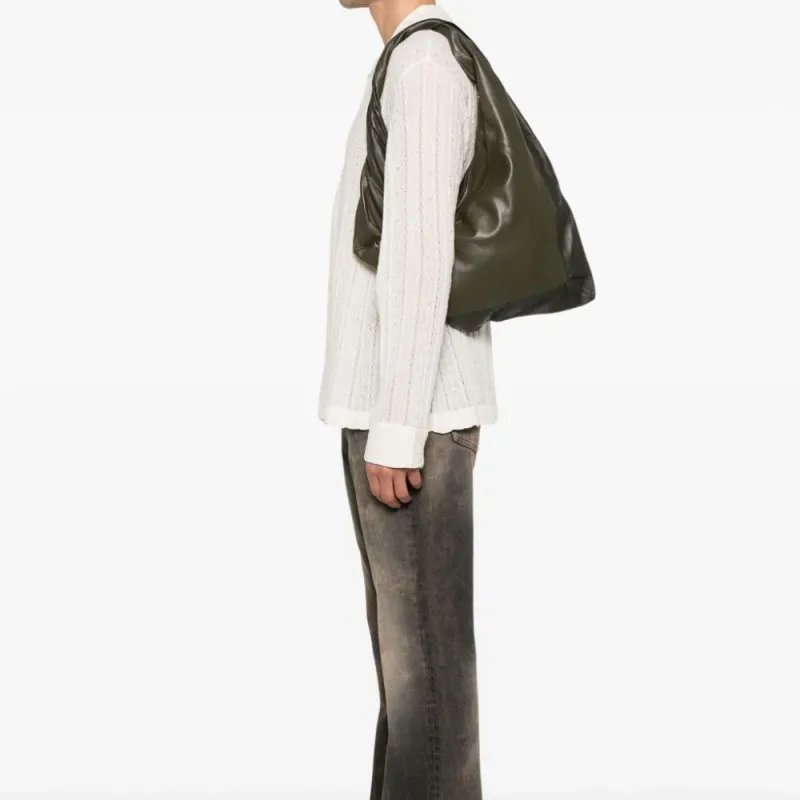 Lemaire Sheepskin Handbag Shoulder Bag Large Size Unisex Forest Green-3