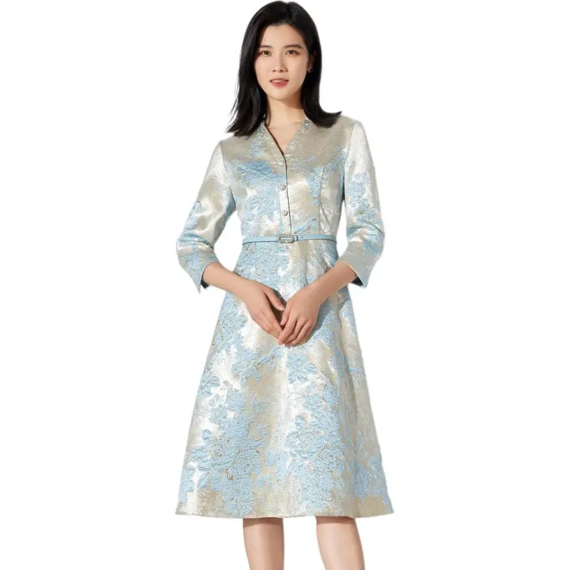 BBLLUUEE Long Sleeved Dress Women's Moonlight Blue-5
