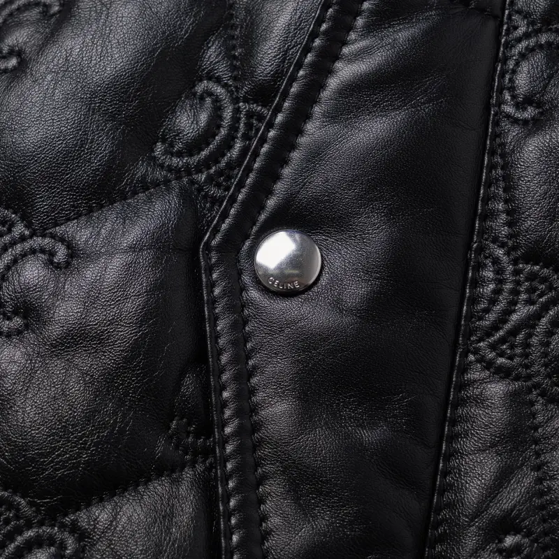 CELINE Triomphe Bomber Jacket In Soft Lambskin-2