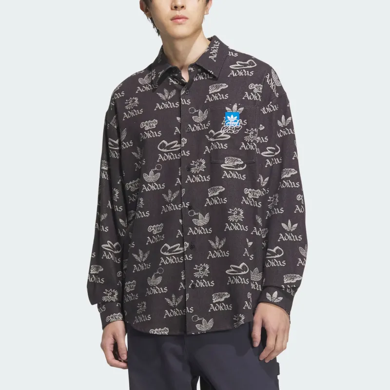 Adidas Originals CITY SKATE Shirt Men's Medium Denim Black/White-2