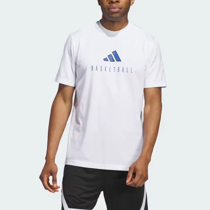 Adidas Free Shipping With AdiClub Worldwide Hoops Logo Performance Graphic Tee-1