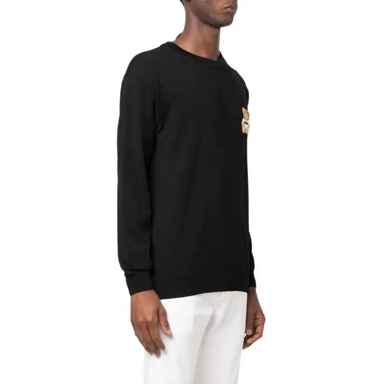 MOSCHINO Teddy Bear Patch Crewneck Knitted Jumper-3