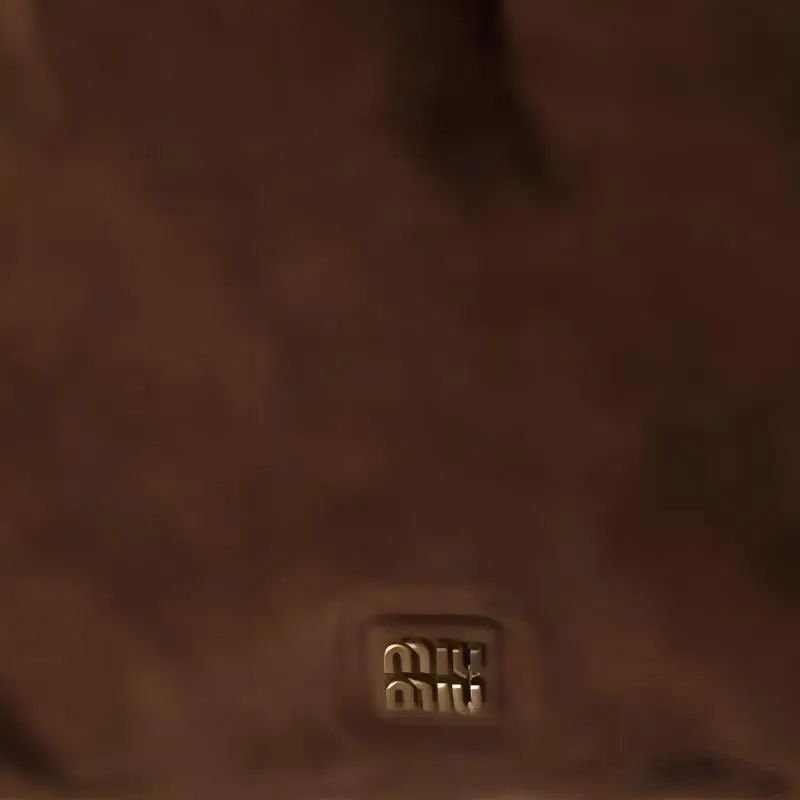 MIU MIU Suede Clutch Women's Cocoa Brown-3