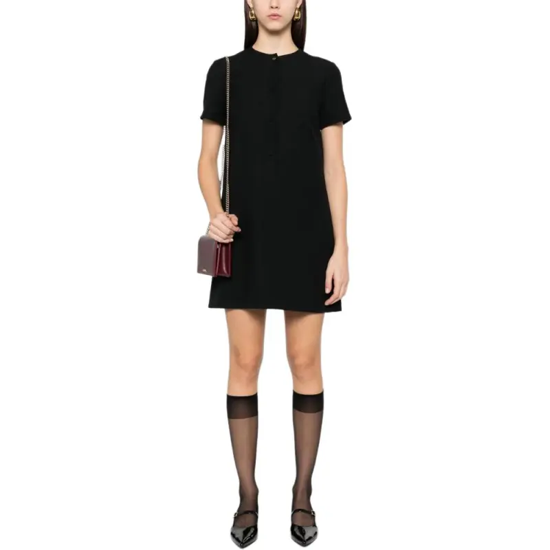 GUCCI Rear Zipped Inverted Pleat Mini Dress-1