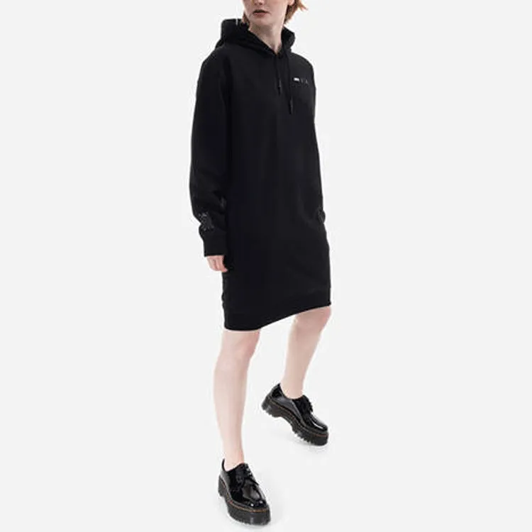 McQ Alexander McQueen Logo Drawstring Hooded Dress-5