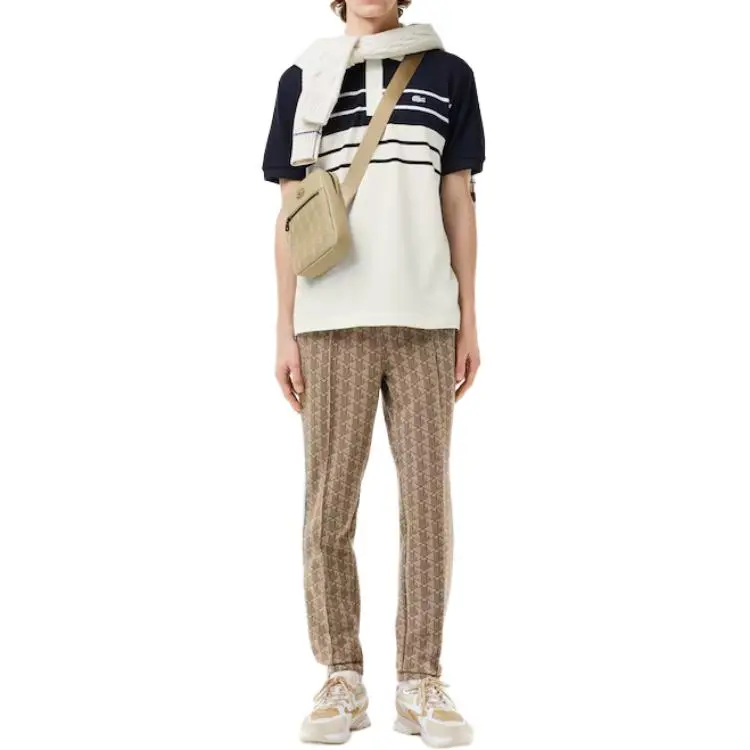 LACOSTE Logo patch Striped Polo Shirt-2