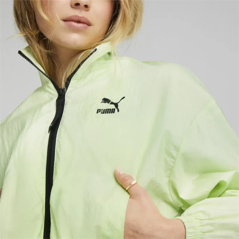 PUMA Dare To Woven Cropped Track Jacket Jacket Women's Green-5