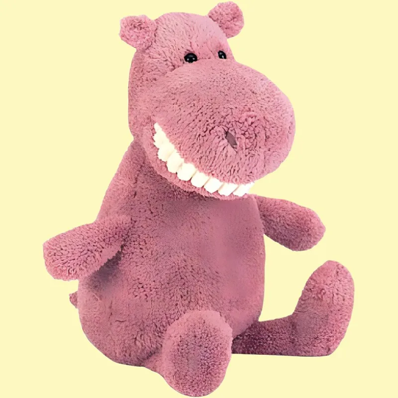 JELLYCAT Grinning Hippo, Big Grin With Big Teeth Dolls Plush Doll Standing Height 36cm-4