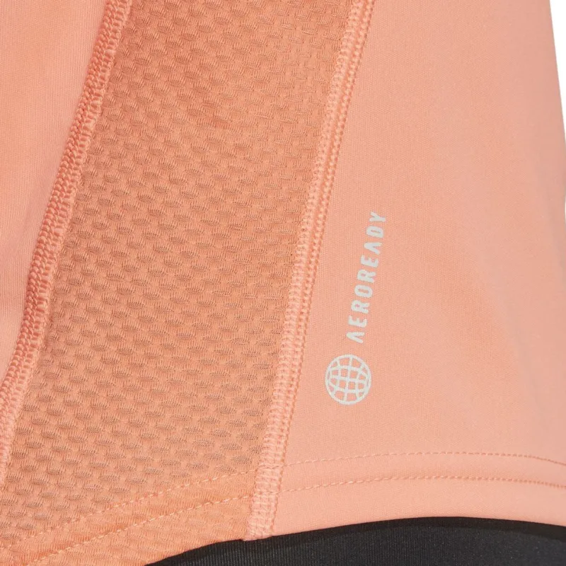 Adidas Drop Shoulder Sleeve T Shirt Women's Orange-4