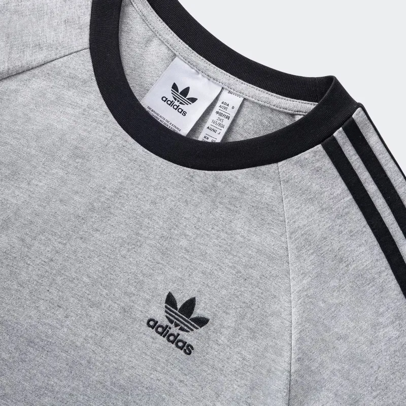 Adidas Originals Classics 3 Stripes T Shirt Men's Medium Heather Gray/Black-5