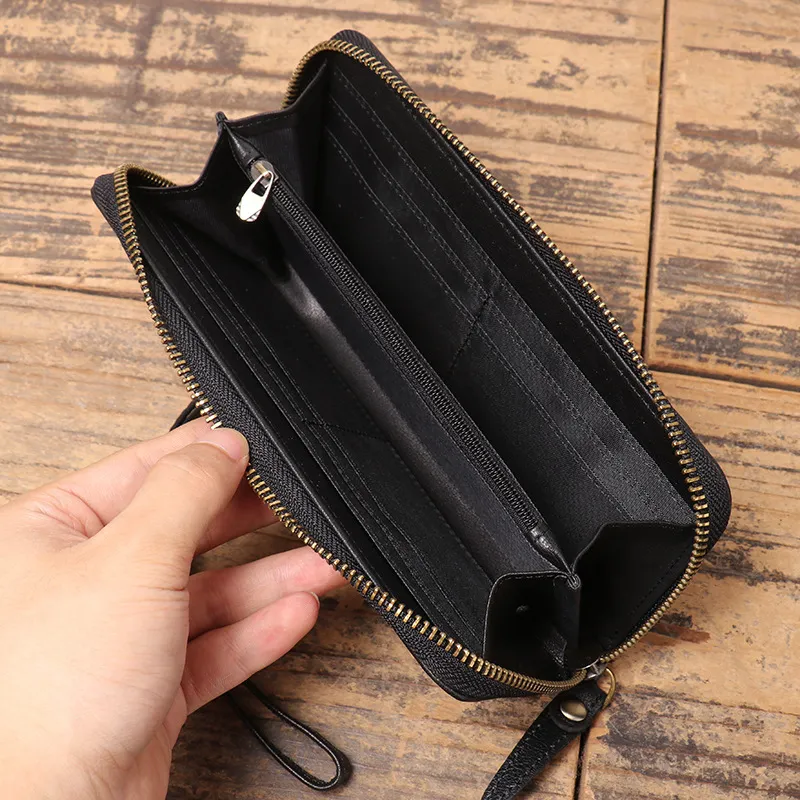 LARTIGENT Cow Leather Clutch Regular Men's Black/Royal Blue-3