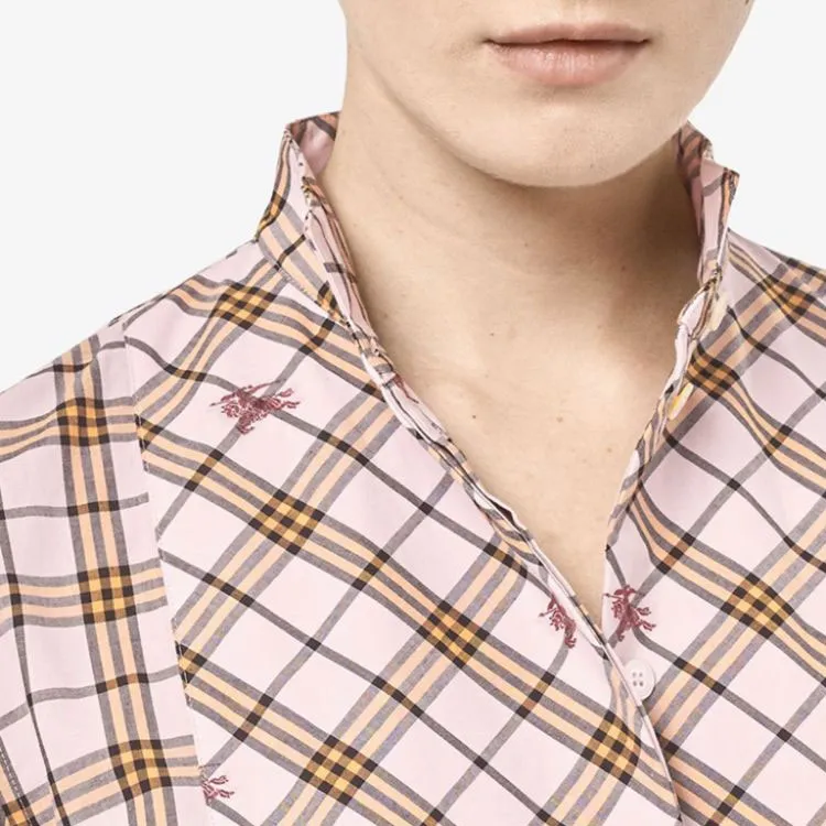 Burberry Long-Sleeved Dresses Women's Pink-4
