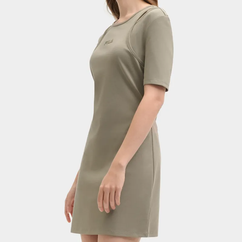 FILA ORIGINALE Short-Sleeved Dresses Women's Bean Green Brown-4