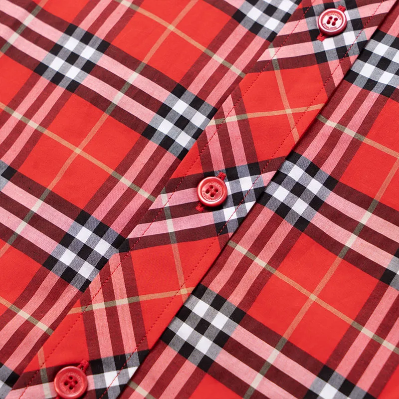 Burberry Shirts Men Red-5