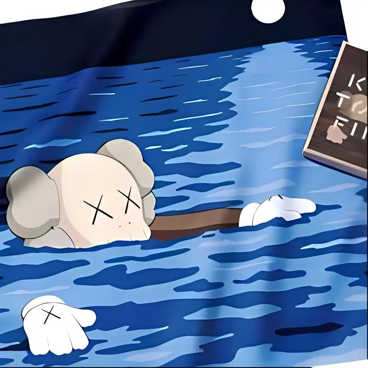 KAWS KAWS Figure Print TOKYO FIRST TIDE Tissue Blue Trend Based Products-3