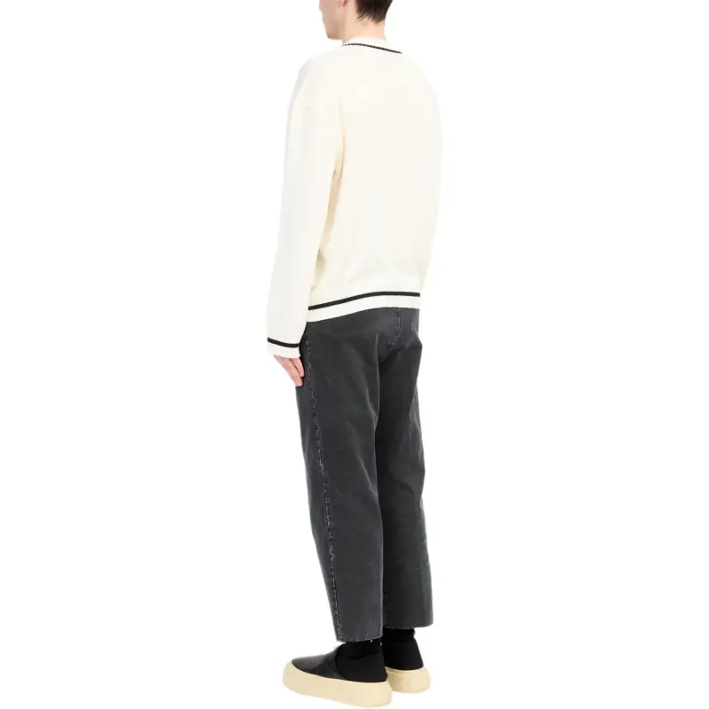 MM6 Maison Margiela Numbers Motif V Neck Jumper-4