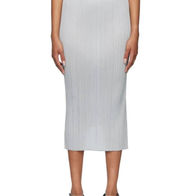 PLEATS PLEASE ISSEY MIYAKE SS22 Casual Long Skirts Women's Light Gray-7