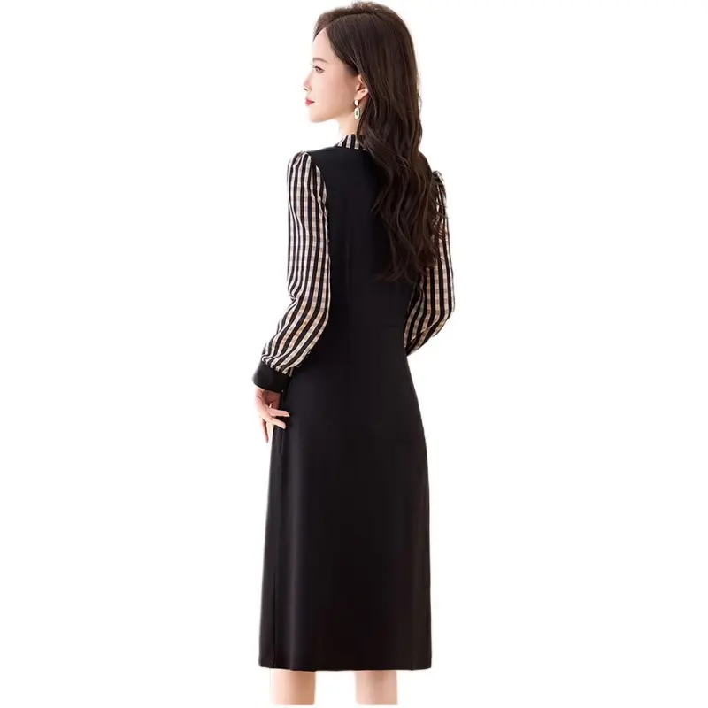 Fele.d Long Sleeved Dress Women's Black-3