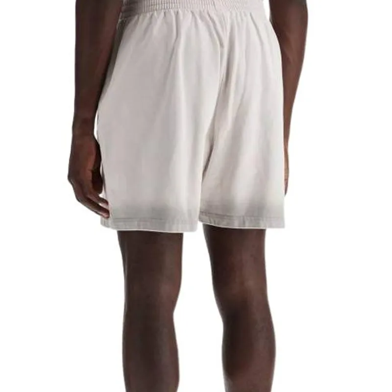 Balenciaga Reflective-logo Cotton Track Shorts-5