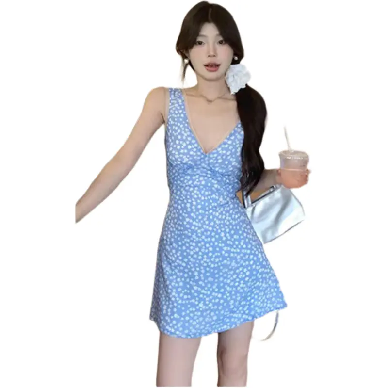 Dior Beauty Slip Dresses Women's Light Blue-3