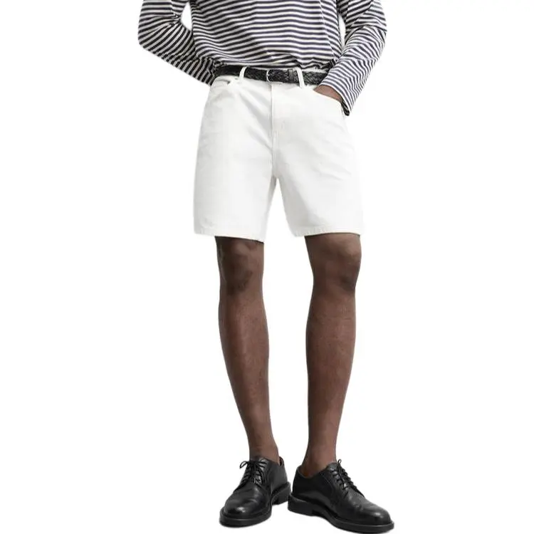 ZARA Denim Shorts Men White-5
