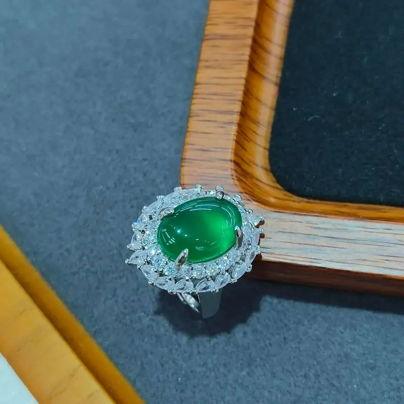 Grace Chalcedony Jade Rings Women's-9