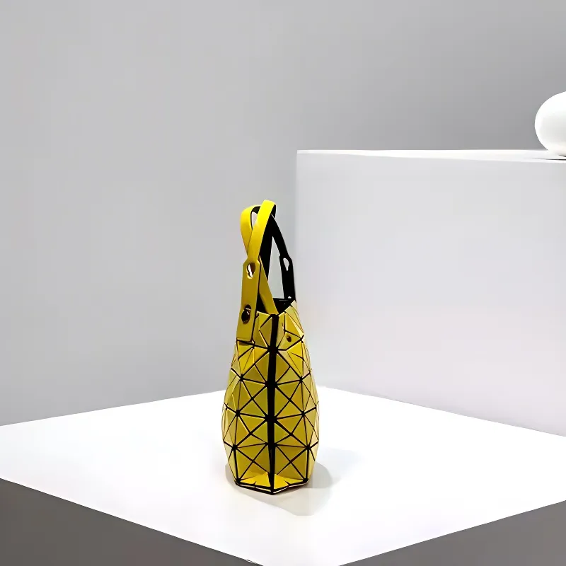 ISSEY MIYAKE Lucent Shiny Handbag Mini Unisex Yellow-3
