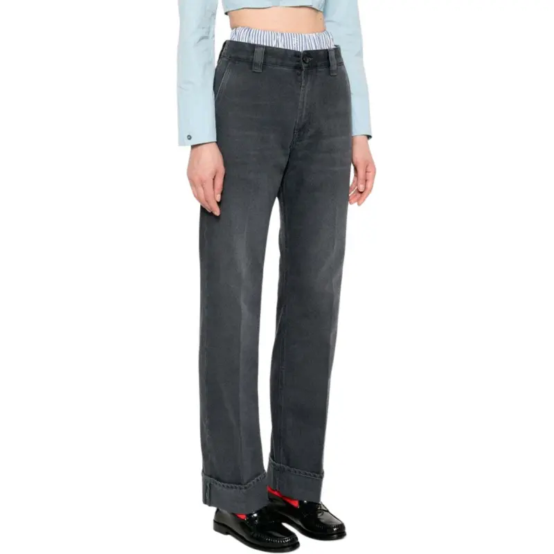 MIU MIU Logo Detailed Trousers-5