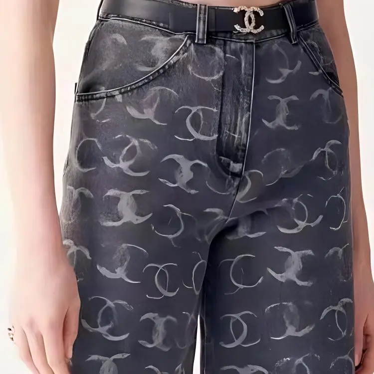 CHANEL Casual Pants Women's Gray-5