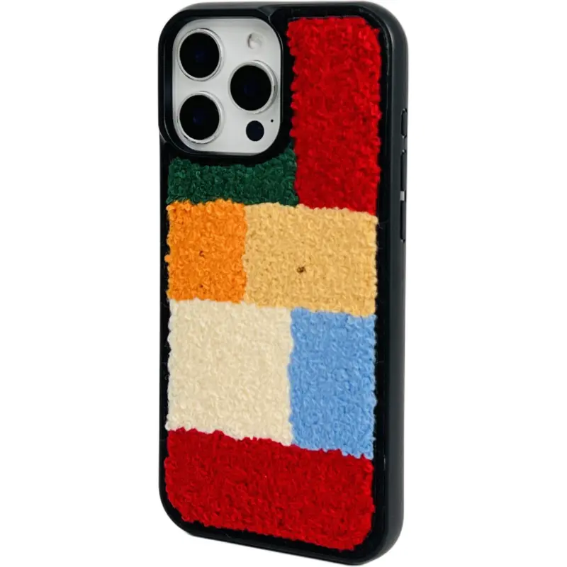 Wei Xin Plush Material Plush Embroidery Multicolor Phone Cases Compatible With IPhone 16/15 Pro Max/Apple 13/14 Pro/Max-2