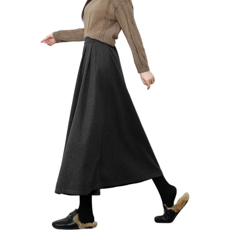 【dme】 Casual Long Skirts Women's Dark Gray-3