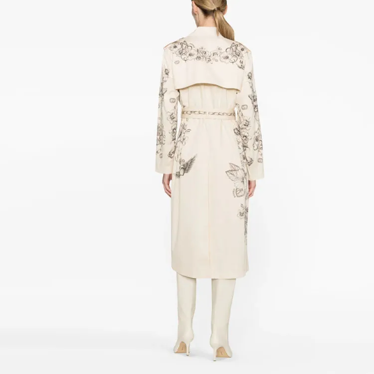 PINKO SS23 Trench Coat Women's Ivory White-1