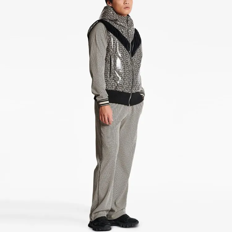 BALMAIN Monogram print Puffer Gilet-4