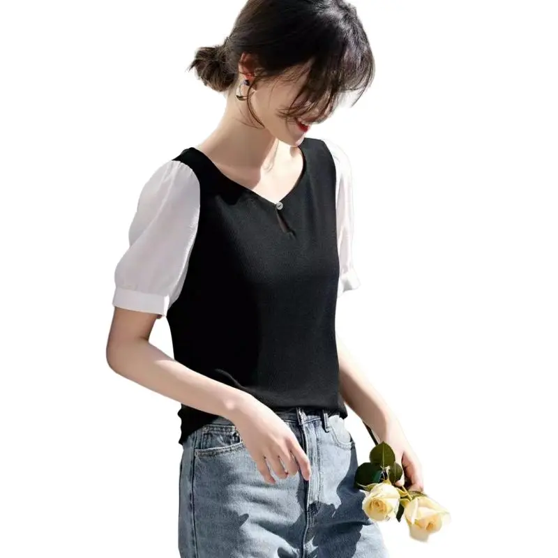 Mu Xiao Xin T Shirts Women's Black/White-2