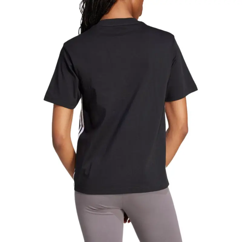 Adidas Women's Essentials 3 Stripes Cotton T Shirt Black/White-2