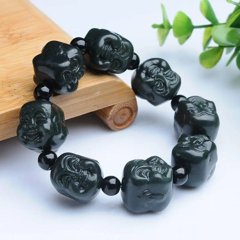 Grace Hetian Jade Bracelets Green Jade Unisex-1