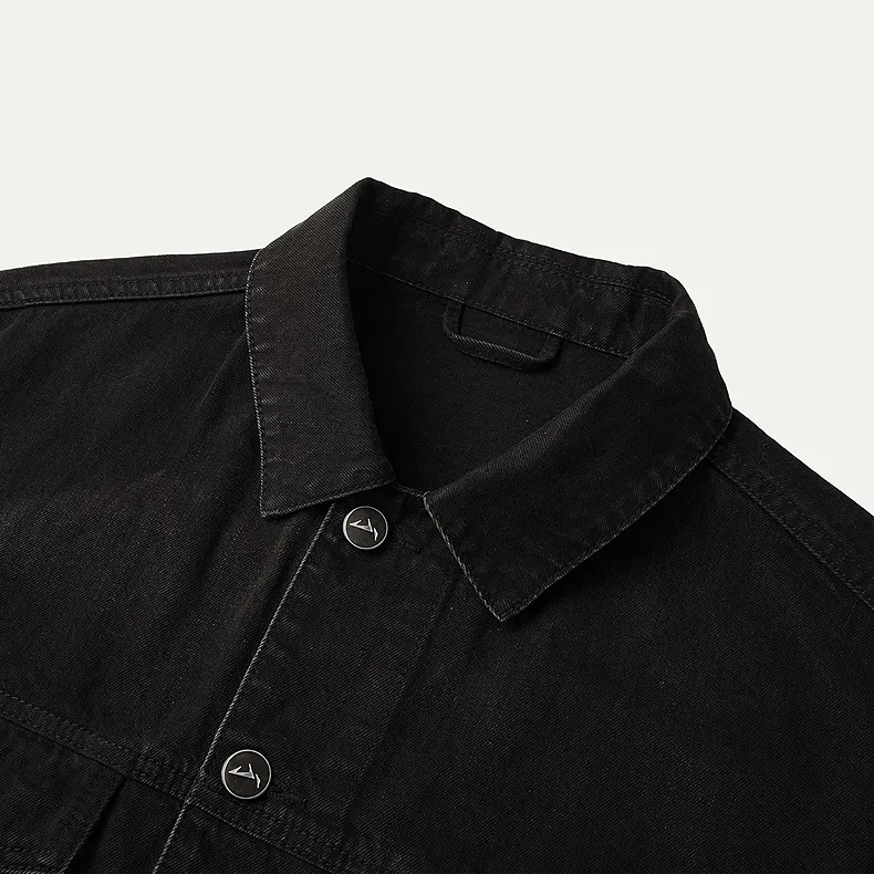 HLA Jackets Men Black Denim Gradient Dark 01-2