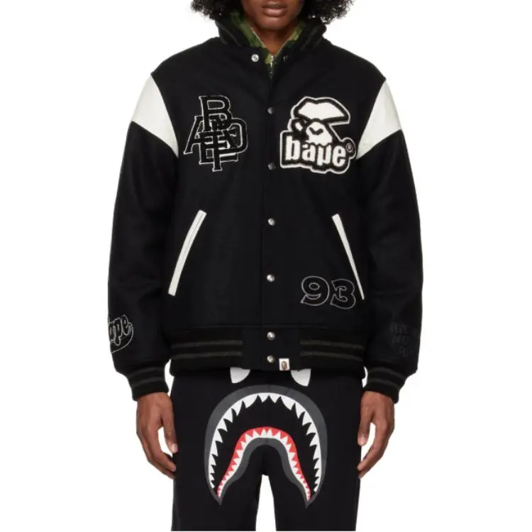 Bape Switch Shoulder Varsity Jacket-2