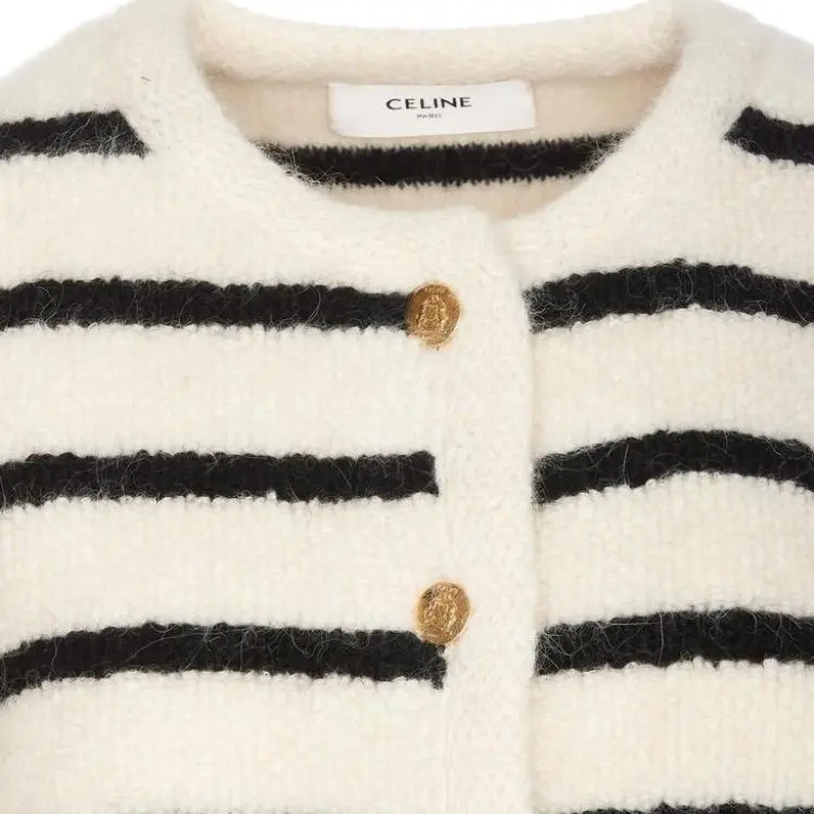 CELINE Marinière Cardigan Jacket In Wool-2